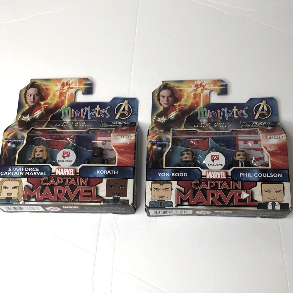 Marvel Minimates‎ Avengers Captain Marvel Mix & Match Figures Box Sets Lot of 2